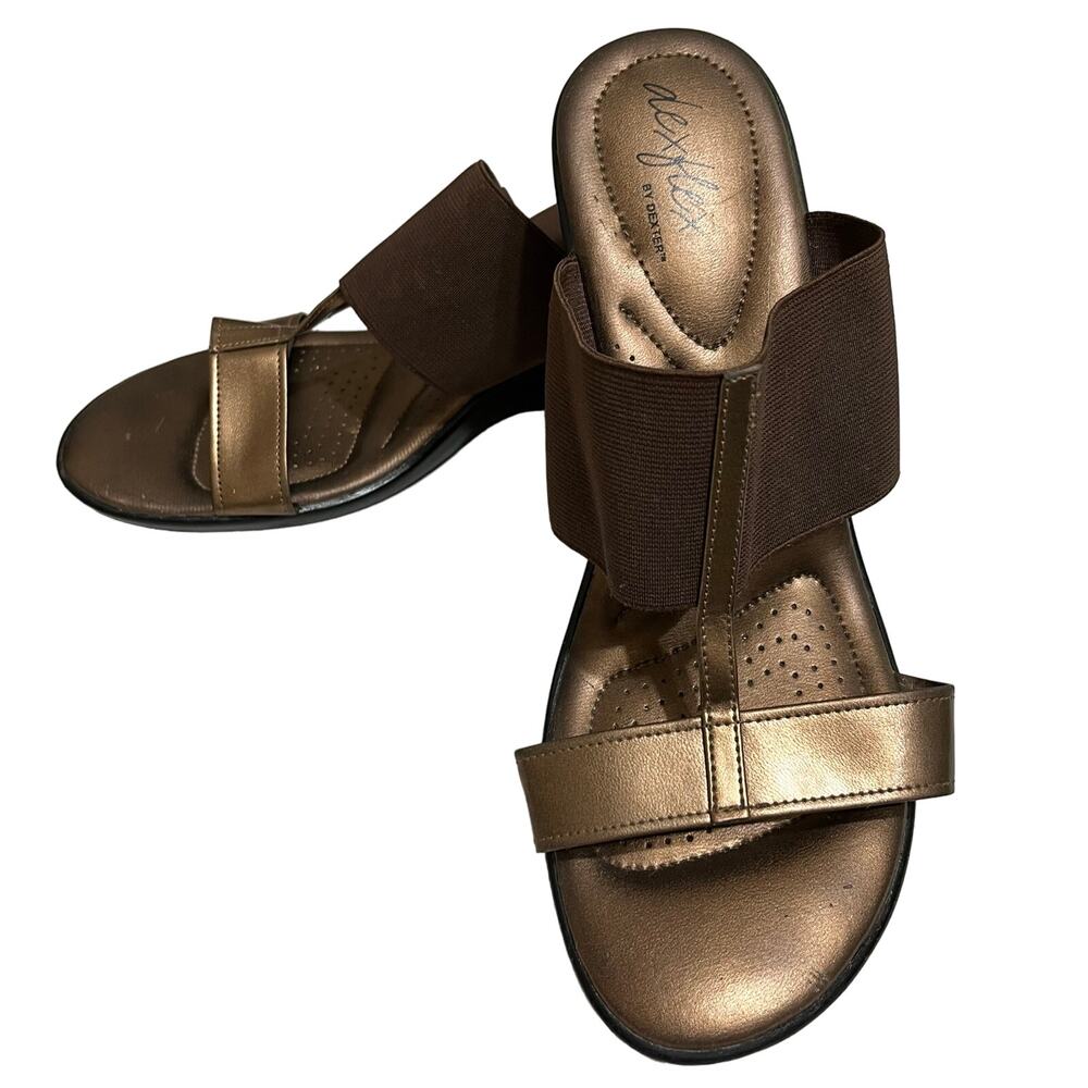 Dexflex by Dexter Womenโsโ Slip On Shoe Sz 10W Copper Gold Comfort
